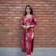 Wine Blossom Cotton Printed Kurti