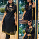 Black Beauty Golden Foil Kurti Set with Dupatta
