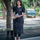 Black Cotton Kurti with Puff Sleeve