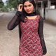 Ruby Bloom Maroon Cotton Printed Kurti Set with Dupatta