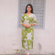 Elegant Leaf Green Cotton Kurti