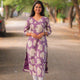 Lavender Bloom Printed Cotton Kurti