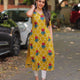Marigold Rose Flower Cotton Kurti